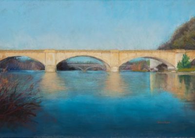 Columbia RR Bridge - March, Irene Nunn, Giclee' of Pastel, 33" x 20"