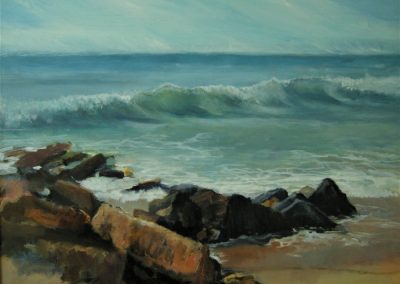 Rough Waters LBI, Irene Nunn, Oil, 26" x 30"